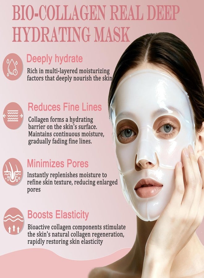 Loobexery 5 Pack Bio-Collagen Face Mask, Collagen Face Mask Overnight, Hydrating Hydrogel Facial, Deeply Hydrates, Minimizes Pores, And Enhances Elasticity - Image 2